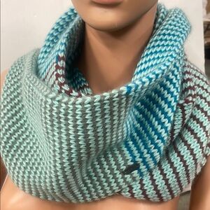 Pistil Striped Knit Infinity Scarf - Blue and Brown